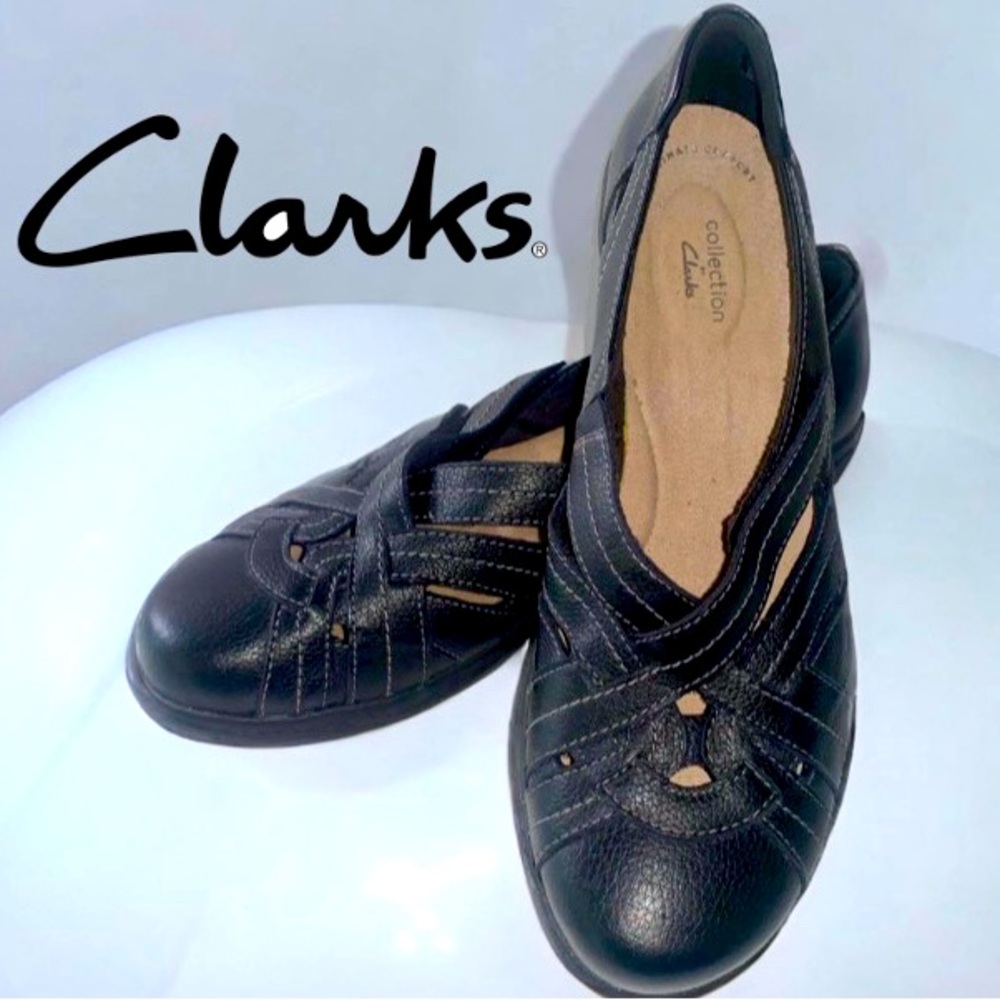 SOLD | Clarks Collection Women's Shoe Ashland Spin Flats Leather | Black 11